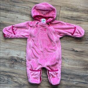 The North Face Pink Buttery Fleece Bunting Snowsuit